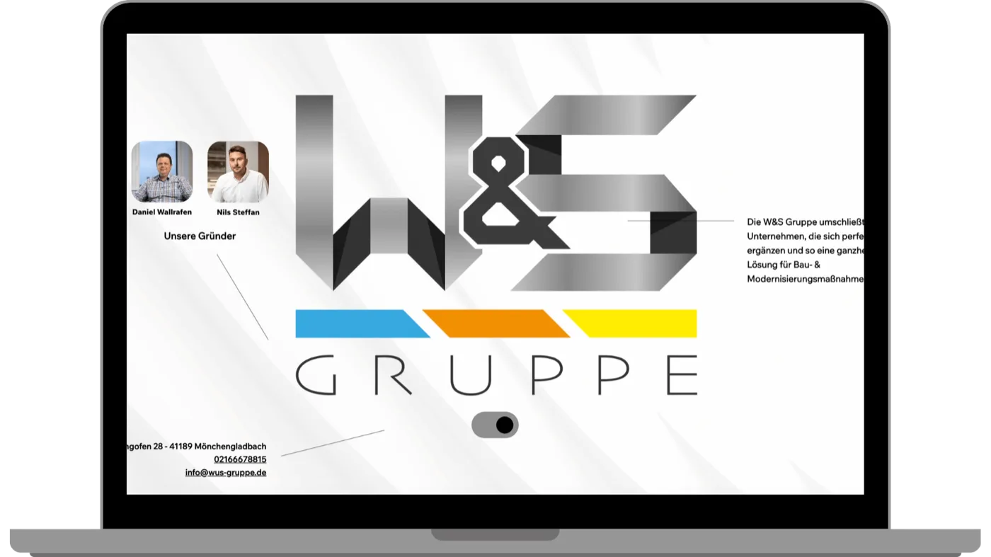 Website W&S Gruppe, Desktop-Ansicht